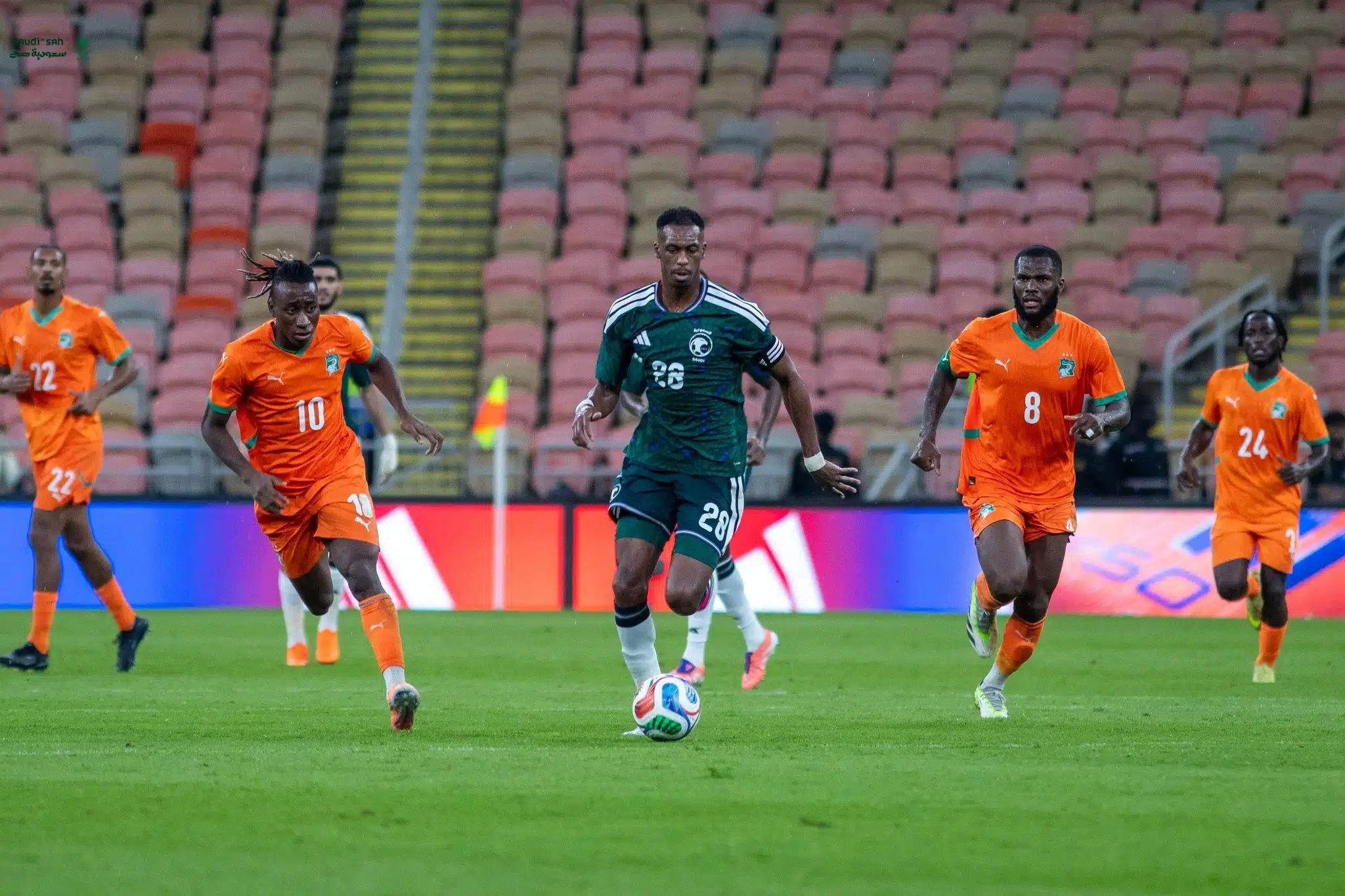 ابرز اخبار الرياضه السعوديه مباراة المنتخب السعودي وساحل العاج